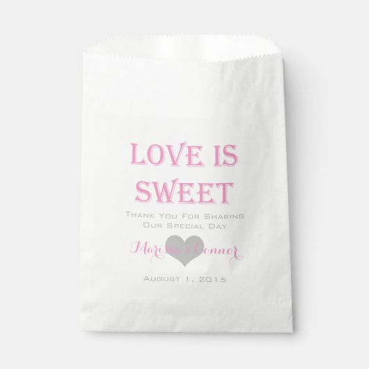 Love Is Sweet Rose et Silver Mariages Sacs (Devant)