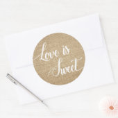Love is Sweet Rustic Burlap Wedding Stickers (Enveloppe)