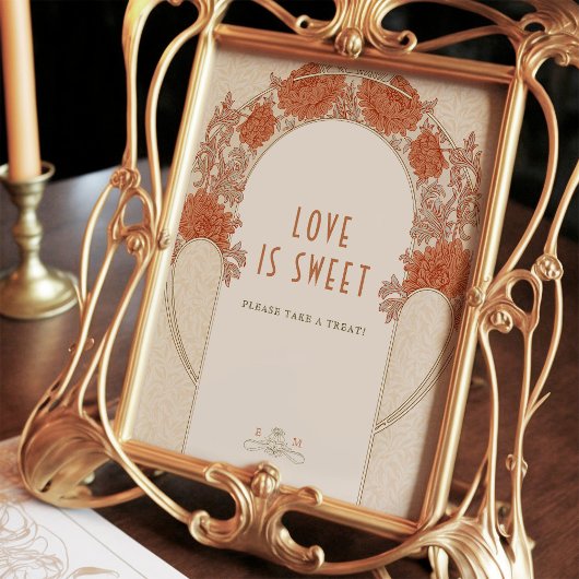 Love is Sweet Sign William Morris  Pattern Poster