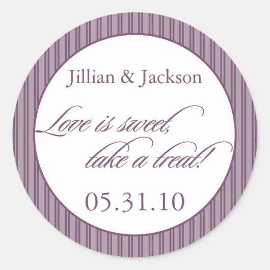 Love is Sweet Sticker en violet (Devant)