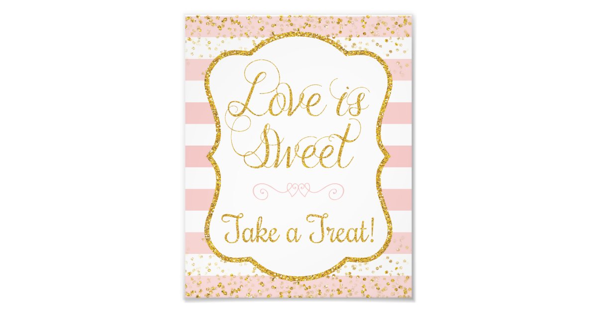 Love is Sweet Take a Treat Sign ・ 8 x 10 Print Foto Afdruk | Zazzle.be