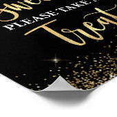 Love is Sweet Take a Treat Sign Zwart & Goud Poster (Hoek)