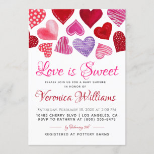 Love is Sweet Valentijn's Baby shower Invitation Kaart