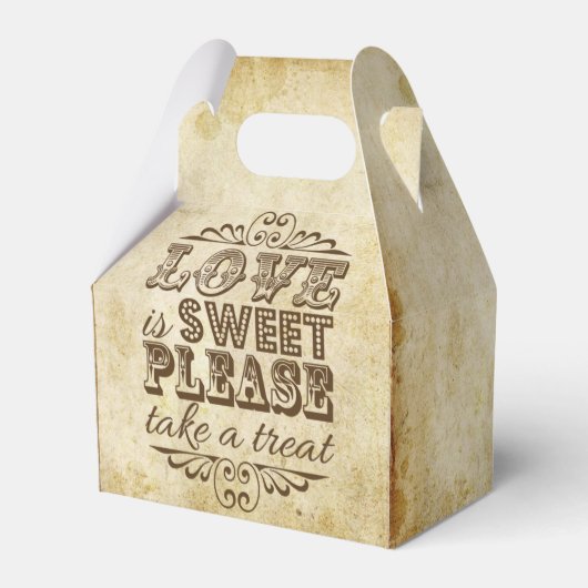 Love is Sweet Vintge Wedding Bedankdoosjes (Voorkant Zijde)