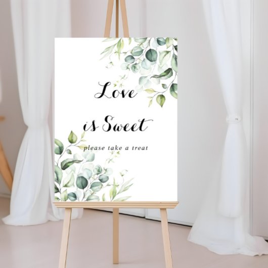 Love is Sweet Waterverf Eucalyptus Greenery Sign Poster