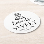 Love is Sweet | Weddenskap Ronde Kartonnen Onderzetter (Gebogen)