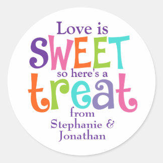 Love is Sweet Wedding Favor Ronde Sticker