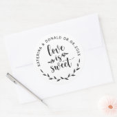 Love is Sweet Wedding Ronde Sticker (Envelop)