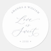 Love is Sweet Wedding Ronde Sticker (Voorkant)