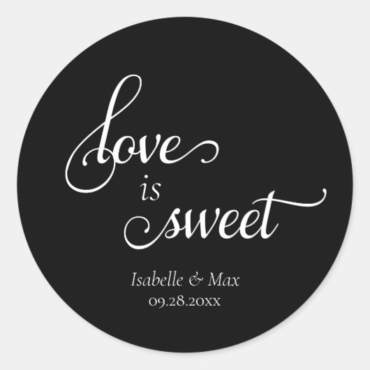 Love is Sweet Wedding Ronde Sticker (Voorkant)