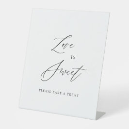 Love Is Sweet Wedding Sign | Dessert Table Top Reclamebord Met Voetstuk