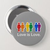 LOVE IS VERLICHTE GRAY RONDE BUTTON 4,0 CM (Voorkant /achterkant)