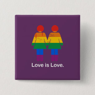 LOVE IS VERLIES LESBIAANSE KOPEL -.png Vierkante Button 5,1 Cm
