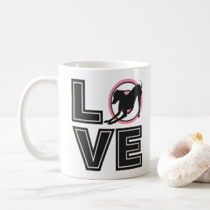 Love Italiaanse greyhound Black Typography Silhoue Koffiemok