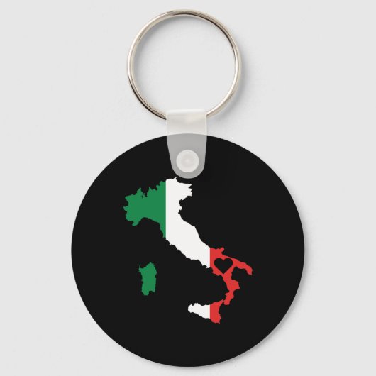 Love Italy Gift Italiaans Pride Heart Sleutelhanger (Voorkant)