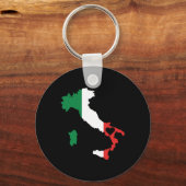 Love Italy Gift Italiaans Pride Heart Sleutelhanger (Voorkant)