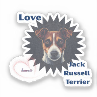 Love Jack Russell Terrier ビンテージ風♡ Sticker