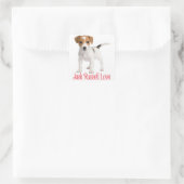 Love Jack Russell Terrier Puppy Dog Vierkante Sticker (Tas)