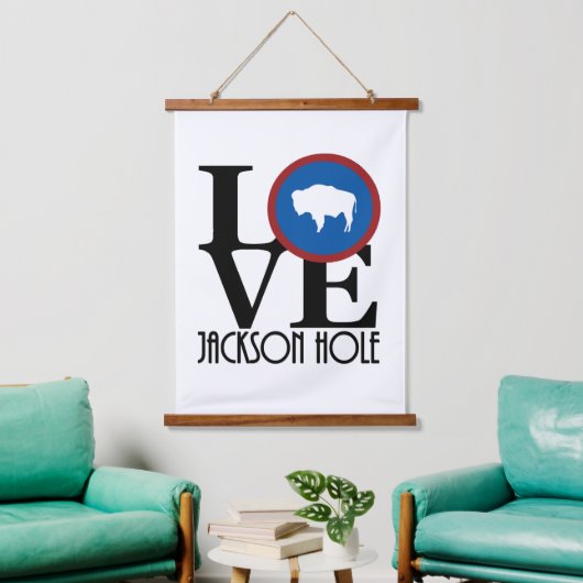 LOVE Jackson Hole Wyoming Hangend Wandkleed (Woonkamer)
