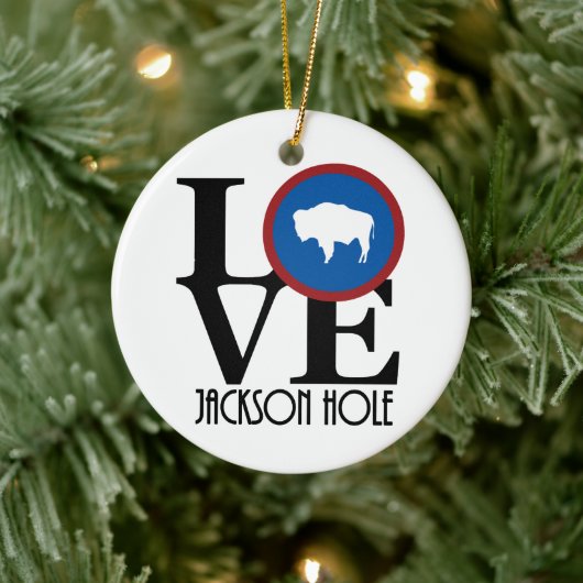 LOVE Jackson Hole Wyoming Keramisch Ornament (Boom)