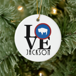 LOVE Jackson Wyoming Keramisch Ornament