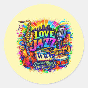 Love Jazz - voel de muziek Ronde Sticker