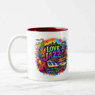 Love Jazz - voel de muziek Tweekleurige Koffiemok