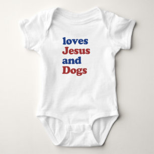 Love Jesus and Dogs Schattige Baby Gift Romper