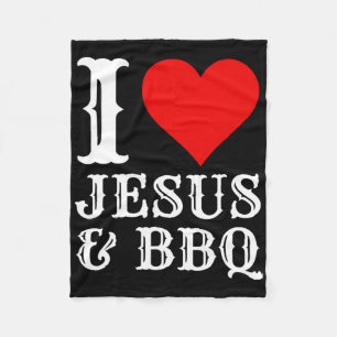 Love Jesus BBQ Trots Christelijk Voedsel Grill Vle Fleece Deken