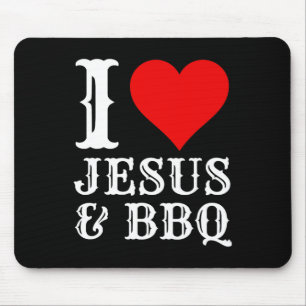 Love Jesus BBQ Trots Christelijk Voedsel Grill Vle Muismat