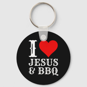 Love Jesus BBQ Trots Christelijk Voedsel Grill Vle Sleutelhanger