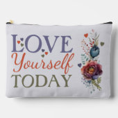 Love jezelf vandaag toevoegen initialen bloemencos etui (Voorkant)