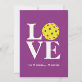 "LOVE Jou, Pickleball, Voor altijd" Frambozenkaart Feestdagenkaart (Voorkant)