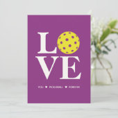 "LOVE Jou, Pickleball, Voor altijd" Frambozenkaart Feestdagenkaart (Staand voorkant)