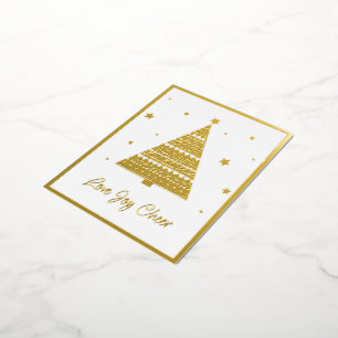 Love Joy Cheer Seasons Greetings Gold Folie Feestdagen Briefkaart