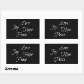 Love Joy Hope Peace Rechthoekige Sticker (Vel)