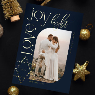 Love Joy Light Star van David Happy Hanukkah Foto Folie Feestdagenkaart