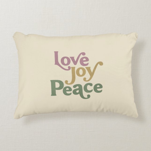 Love Joy Peace Accent Kussen (Voorkant)