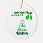 **LOVE/JOY/PEACE* CHRISTMAS CERAMIC ORNAMENT (Links)