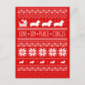 Love Joy Peace Corgis Festive Kerstmis Feestdagenkaart (Voorkant)