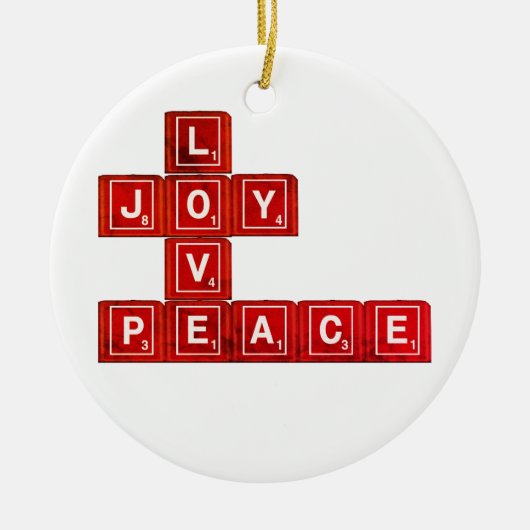 Love Joy Peace Keramisch Ornament (Voorkant)