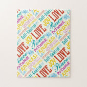 Love Joy Peace Kindness Goodness Typography Art Legpuzzel (Verticaal)