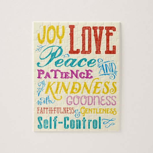 Love Joy Peace Kindness Goodness Typography Art Legpuzzel (Verticaal)