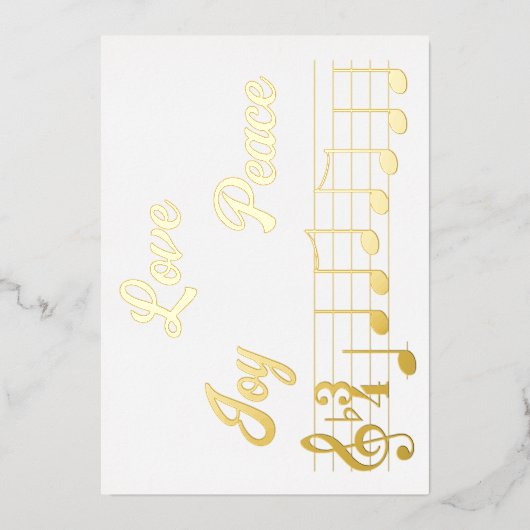 Love Joy Peace Music Notes Joyeux Noël (Recto)