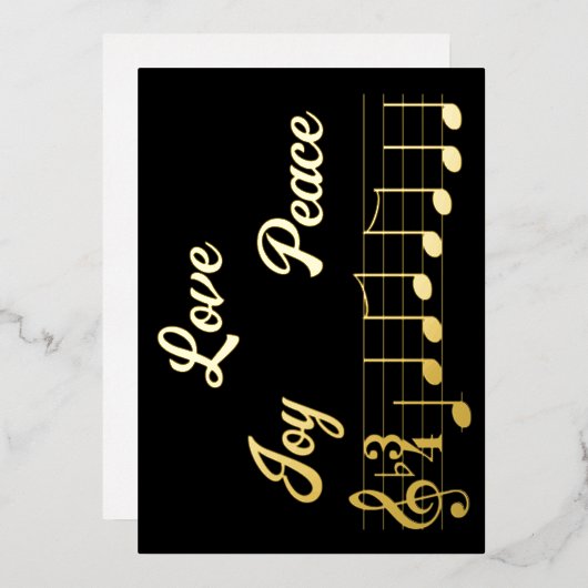 Love Joy Peace Music Notes Joyeux Noël (Recto/Verso)