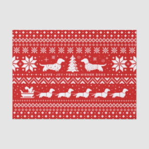 Love Joy Peace Wiener Dogs   Kerstmis in Dachshund Tissuepapier