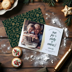 Love Joy & Plenty Cookies Family Baking Foto Feestdagenkaart