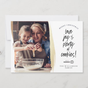 Love Joy & Plenty Cookies Family Baking Foto Feestdagenkaart
