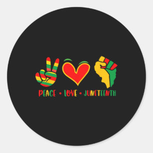 Love Juneteenth 1865 Independence Day Black Pride Ronde Sticker