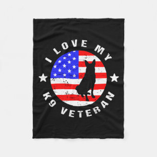 Love K9 Veteraan - Militaire Politiehond Prestatie Fleece Deken